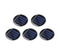 5Pcs Mini Pannello Solare, 2V 80mA Mini Pannello Solare Rotondo, Pannello Micro Portatile Polisilicio Cellulare Modulo di Alimentazione