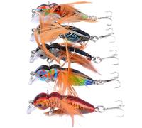 5Pcs Minnow Pesca Formiche Esche Esca Nappe Treble Hook Artificiale Hard Baits Swimbait Crankbaits Accessorio da Pesca Simulazione Formiche Esca Da Pesca con Amo Treble