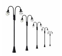 5pcs modello lampioni lampione lampada da giardino doppia testa modello LED luci stradali in miniatura giardino paesaggio modello ferroviario lampada LED post scala 1:87 60 mm 12-18V Calibro H0