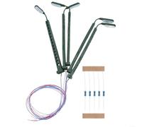 5pcs N Scala Modello Treno Lampioni Stradali Lattice Albero Lampada LED Posts Bianco 3V Pre-cablato per la Costruzione Ferroviaria Città Layout Decor