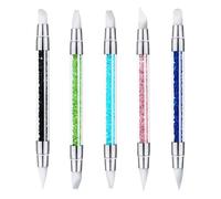 5pcs Nail Polish Pennello, Unghie Gel Penna, Nail Dotting Tools Set, Testa Carving Disegno Punteggiatura Strumento, Acrilico Strass Maniglia, Strumenti di arte per intagliare, Modellare