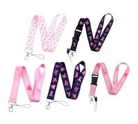 5pcs Nastro Amore Cordino Carta Telefono Portachiavi Titolare Accessorio Cinghia Con Fibbia Per Le Donne Cordino Moda