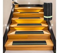 5Pcs Nastro Antiscivolo 24"x6" con Striscia Fosforescente 12mm [Nero+Verde] per