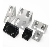 5PCS Nero o Argento 2020 3030 4040 2040 3060 4080 Profilo In Alluminio Ad Angolo Retto Triangolo Blocco Triangolo Connettore(20s Silver x 2holes)