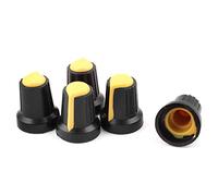 5Pcs Nero Resistori Variabili Manopola w Giallo Puntatore 6mm Albero Zigrinato Potenziometri for Potenziometro AMNzOgOdL