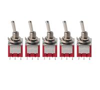5Pcs ON/ON Interruttore a Levetta a 2 Posizioni 6mm Mini Interruttore a Levetta Miniaturizzato a 9 Pin 2A/250VAC 5A/120VAC