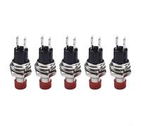 5PCS PBS-110 Interruttore a pulsante 7 mm No-Lock momentaneo interruttore di alimentazione per giocattoli RC progetti di controllo elettrico fai da te nero (rosso)