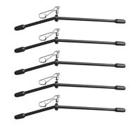 5pcs Pesca Anti Boom Distanziatore con Snap Per Mare Trolling Nero Plastica Equilibrio Connettore Tackle Kit per prevenire i grovigli di lenza e migliorare la presentazione di esche per esche morbide