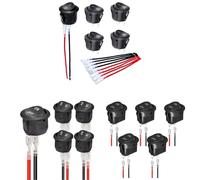 5pcs Piccolo Rotondo Rocker Interruttori 2 Terminali Con 15CM Cavi per Appliance
