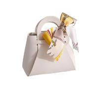 5Pcs Piccolo Sacchetto di Caramelle di Cuoio Bowknot Scatola Regalo Della Borsa Forma Nastro Scatole di Caramelle Sacchetto Regalo, Champagne, 1 count (Pack of 1)