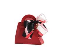 5Pcs Piccolo Sacchetto di Caramelle di Cuoio Bowknot Scatola Regalo Della Borsa Forma Nastro Scatole di Caramelle Sacchetto Regalo, Rosso