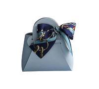 5Pcs Piccolo Sacchetto di Caramelle di Cuoio Bowknot Scatola Regalo Della Borsa Forma Nastro Scatole di Caramelle Sacchetto Regalo, Blu