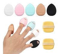 5PCS Polvere per dita,2PCS Burro a sfoglia umido e secco,Mini soffio di polvere,per Fondotinta Correttore Cosmetico Fondotinta Spugna Strumento di Trucco in Polvere