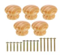 5Pcs Pomelli Rotondi in Legno 1.57\"x1.14\" per Pittura a Forma di Color Pino