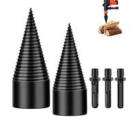 5pcs Punta Spaccalegna, 32mm/42mm Cono per Vite Spaccalegna con 3 Manici per Trapano (Quadrato/Rotondo/Esagonale) per separatore per Legno, Driver a Cono Resistente