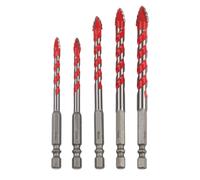 5PCS Punte da Trapano per Uso su Legno Metallo e Piastrelle in Carburo Resistent