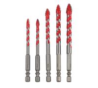 5PCS Punte da Trapano per Uso su Legno Metallo e Piastrelle in Carburo Resistent