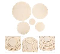 5pcs punto croce cesto di legno cestino di legno fondo rotondo cestino