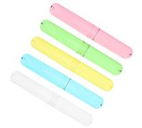 5Pcs Reusable Travel Toothbrush Holder Assorted Colors Durable Plastic Case