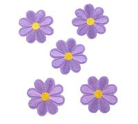 5Pcs Ricamo Fiore Cucito su Patch Badge Borsa Cappello Jeans Abito Applique Craft Viola Conveniente E Pratico Fashion Processing