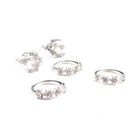 5Pcs Rings For Women Tiny Crystal Moon Finger Knuckles Ring Set Superior Clever