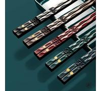 5Pcs Riutilizzabile Bacchette Cinesi Cibo Sushi Bastoncini Lega Antiscivolo