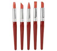5pcs rosso grande dimensione punta di gomma vernici spazzole in silicone scultura ceramica argilla modellazione intaglio strumento