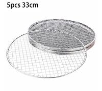 5pcs Rotondo Monouso Filo Rete Griglia Ferro Arrostire Barbecue/Grigliata