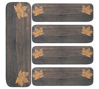 5pcs Scale Tappetini in acero foglia foglia a plancia Pattern Anti-slip Scale