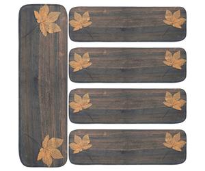 5pcs Scale Tappetini in acero foglia foglia a plancia Pattern Anti-slip Scale