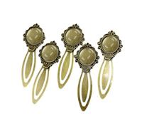 5pcs Segnalibri Vintage Con Clip Marcatore Pagine Antichi In Pietra Vetrosa Trasparente Per Lettore Amante Dei Libri Donne Uomini Antichi