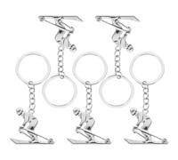 5pcs Semplice atleta Keychians Ski Sportman a forma di portachiavi decorativi