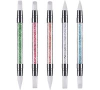 5pcs Silicone Nail Art Pen Dual Head Manicure Intaglio Penna Nail Polish Pennello Punteggiatura Salon Tool Set Doppio Ended Disegno Pennello per Nail Strumenti di Decorazione FAI DA TE Attraente