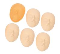 5pcs Silicone Tattoo Practice Face, 3D Microblading Cosmetic Training Pelli Finte con Base di Supporto per Pelle Arancione