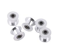 5PCS sincrono puleggia, accessori per stampanti 3D 2 GT alluminio ruota dentata puleggia 20 denti foro 5 mm senza denti per cintura larghezza 10 mm