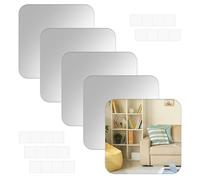 5PCS specchio da parete, 30 x 30 cm specchio adesivo, specchio adesivo da parete, specchio adesivo per armadio, specchi adesivi da parete, specchio da parete adesivo, carta specchio adesiva