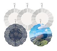 5PCS Sublimazione Wind Spinner Blanks 8 Pollice Sublimazione Blanks Prodotti In Acciaio Inox Metallo Interno Esterno Decorazione del Giardino per la Pressa di Calore Trasferimento Sublimazione Vuoto