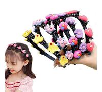5PCS Sweet Princess Hairstyle Hairpin, Hair Band with Clips,Double Layer Headbands with Clips Twist Plait for Girls, Super Cute fashion headbands (B)