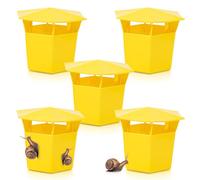 5PCS Trappola Di Lumache E Lumache,Catturanti Lumache,Riutilizzabile Trappole per Lumache Biologiche,Trappola Di Lumache E Lumache,Trappole per Lumache Birra,Protegge Orto Dalle Lumache (Giallo)