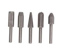 5Pcs Tungsten Steel Alloy Die Grinder Bits, 6mm Shank Rotary Rasp Files Set per Lavori di Scultura e Sgrossatura - Alta Resistenza, Design Antisfilo, Ideale per Legno e Materiali