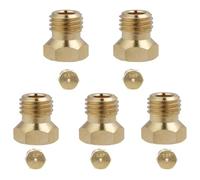 5pcs Ugelli Gas GPL Universali, Ugelli Gpl Iniettori con Filettature 0.5/0.65/0.7/0.87/0.95mm, Iniettori per Gas Propano Butano, Kit di Conversione per Bruciatori, Fornelli, Cucine e Piani Cottura