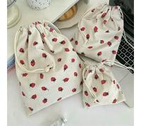 5pcs Women Cute Cloth Floral Makeup Bag Pouch Women Kawaii Coin Skincare Storage Organizer Travel Cosmetic Bag Drawstring Case