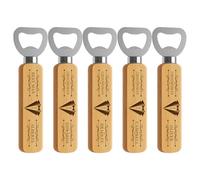 5Pezzi Apribottiglie in legno personalizzato, regalo per il testimone di nozze, regalo inciso per il padre, il nonno, il barista, motivi e testo personalizzati.Maniglia in legno.