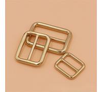 5Pezzi Fibbia Piatta In Ottone Massiccio Regolatore Di Ricambio Per Cinghia