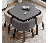 5Piece Rotondo/Quadrato Conferenze Tavolo SetOffice Reception & Club Tavolo da pranzo con Sedie per Negoziazione di Affari Cucina & Piccoli Spazi