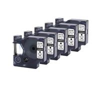 5PK 45013 Nastro D1 da 12 mm, compatibile con etichette DYMO 45016 45010 45017 45018, stampante Dymo LabelManager 160 280 6 colori(5PK-45010-Clear)