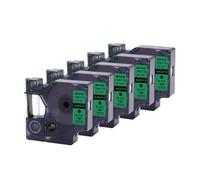 5PK 45013 Nastro D1 da 12 mm, compatibile con etichette DYMO 45016 45010 45017 45018, stampante Dymo LabelManager 160 280 6 colori(5PK-45019-Green)