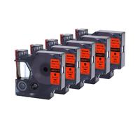 5PK 45013 Nastro D1 da 12 mm, compatibile con etichette DYMO 45016 45010 45017 45018, stampante Dymo LabelManager 160 280 6 colori(5PK-45017-Red)
