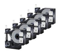 5pk 6mm x 4. Etichetta del tubo di restringimento di calore da 92 piedi Black su bianco compatibile con produttori di etichette come A18051 e 5200 etichette industriali