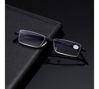 5PK Mezzo Cerchio Montatura Metallo Piccolo da Uomo Occhiali da Lettura Blu Luce